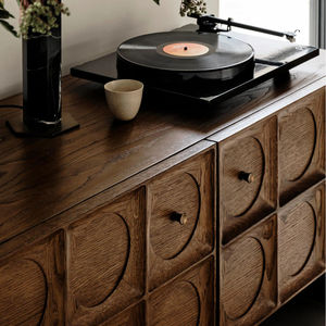 Aparador Moderno de Madera de Teca Marcel Media con Acabado Natural para el Hogar, Hotel o Apartamento, para Sala de Estar y Dormitorio - Product Image 2