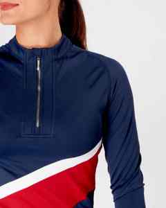 Chemise d'équitation pour femme tendance avec fermeture éclair, séchage rapide, anti-plis, coupe ajustée et flexible, sous-couche équestre - Product Image 5