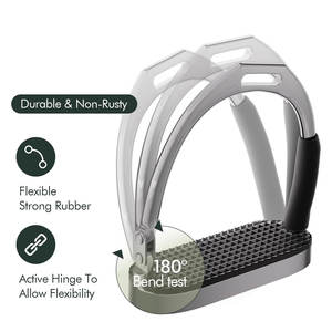 Estribos de Seguridad Ecuestres de Acero Inoxidable y Plástico, Reutilizables y Personalizables, 1 Par para Adultos, con Bisagras Flexibles para Montar a Caballo - Product Image 2