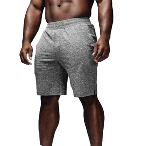Shorts Bermuda en coton uni pour homme, taille élastique, décontracté, respirant, taille mi-haute, gris - Product Image 2