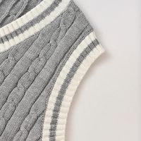 Trendige Ärmellose Damen-Strickjacke - V-Ausschnitt Knopfleiste Strickweste - Locker Sitzende Weiche Herbst-Winter-Weste Atmungsaktiv