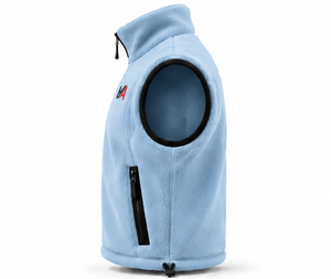 Gilet polaire bleu clair pour homme, le plus vendu, zippé, col montant, sans manches, coupe-vent sportif pour l'hiver, vêtement d'extérieur OEM - Product Image 4