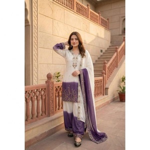Trajes Salwar Kameez de Diseño Tradicional y Moderno para Mujer, Conjuntos de 3 Piezas para Bodas, Festivales y Fiestas, Tela Chinon Pura de Alta Calidad, FATEMA FASHION - Product Image 1
