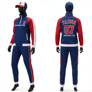 Unisex Baseball Training Tracksuit Lightweight Breathable Athletic <b>Jacket</b> Pants Set 100% Polyester Custom Logo OEM Factory - Product Image 1