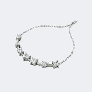 Collier pendentif en or 9 carats avec diamants multiformes sertis à griffes et courbés, 1,95 carat au total - Product Image 5