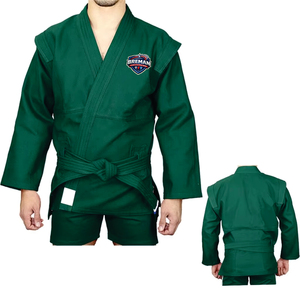 ชุดยูโด BREMAN BJJ สีเขียว ผ้าฝ้าย สำหรับผู้ชาย ปักโลโก้ ทนทาน เหมาะสำหรับศิลปะการต่อสู้ ทรงปกติสำหรับผู้ใหญ่ - Product Image 1