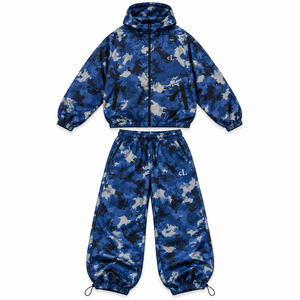 Chaqueta Cortavientos con Cremallera Completa, Pantalones Holgados, Logotipo Personalizado, Ropa Urbana, Conjunto de Chándal Cortavientos con Camuflaje Personalizado, Fabricante B2B OEM - Product Image 3