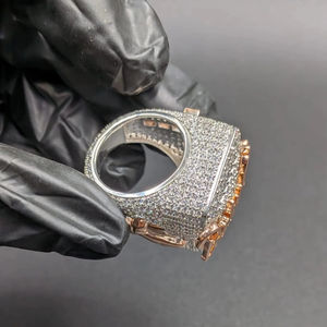 Anillo de Moissanita de Lujo con Nombre Personalizado, Estilo Hip Hop, Plata 925, Chapado en Oro, Engaste de Garras, Certificado IGI, Joyería Brillante Estilo Rapper - Product Image 4