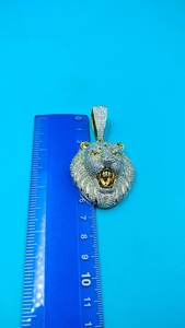 Colgante de Cabeza de León con Diamantes de Moissanita, Plata 925, Diseño Animal Hip Hop, Chapado en Plata, Joyería de Lujo Unisex VVS - Product Image 6