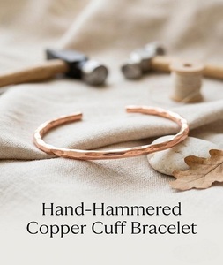 Joyería Artesanal de Metal al por Mayor, Pulseras Magnéticas Modernas de Cobre Puro 99.99% Chapado en Oro, Brazaletes de Latón Personalizados - Product Image 4