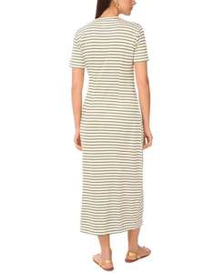 Vestido MIDI fruncido a rayas de algodón para Mujer | Vince Camuto - Product Image 2