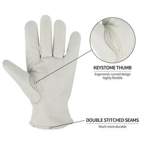 Gants de travail de sécurité jaunes en cuir pleine fleur de haute qualité pour conducteurs - Product Image 2