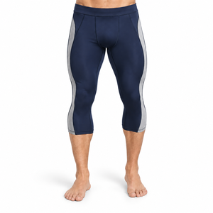 Legging Capri pour homme : Performance flexible, construction respirante et confort sécurisé pour l'entraînement et l'exercice sportif - Product Image 1