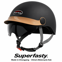 Nouveau casque de moto ouvert Super Rapide en ABS Modèle X6 avec fermeture rapide, option visière et calotte, taille ajustable, toutes saisons