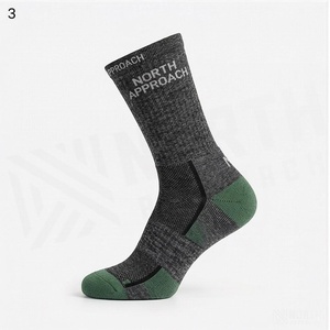 NORTH APPROACH Crew <b>Socks</b> Breathable Hiking Outdoor Sports <b>Socks</b> for Adults Autumn Season Green Toe Design - Product Image 3