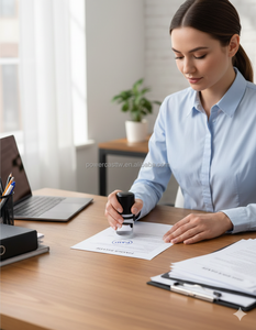 Máquina de Sellos de Plástico Personalizada con Logotipo de Oficina, Mini Sello Cuadrado de 12x12mm, Autoentintable y Autorreversible - Product Image 4