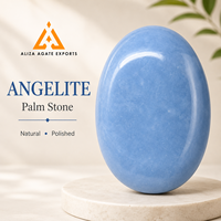 Pierre de palmier en angelite naturelle sculptée, grande taille, cristal bleu, pierre précieuse, art populaire, méditation, décoration intérieure, pierre de méditation de poche, cadeaux