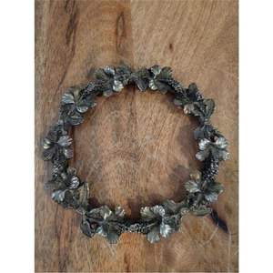 Metal Ginkgo <b>Leaf</b> Pinecone Wreath <b>Wall</b> Hanging <b>Decor</b> Handpainted Iron Botanical Garland Christmas Home <b>Wall</b> Art - Product Image 2