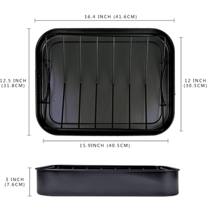 Durable Roasting <b>Pan</b> With Premium Stainless Steel Construction Spacious Cooking Surface Comfortable Heat Resistant - Product Image 2