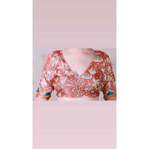 Sari de Seda Tussar Naranja Suave con Estampado de Rayas y Zari Tejido, Elegante Bufanda y Chal Tradicional Indio de Elite Weaves - Product Image 1