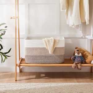 Cesta de Almacenamiento de Algodón, Gran Capacidad, Rectangular, Ecológica, Organizador para el Hogar, Venta al Por Mayor - Product Image 3