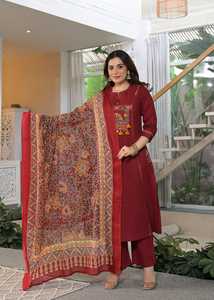 Women's for Cotton Ankle-Length Traditional Regular Fit Digital Print Embroidery Quick Dry <b>Dress</b> Casual Wear Spring Summer - Product Image 4