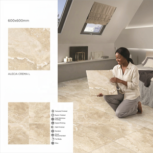 Carreaux de sol vitrifiés Kajaria Alecia Verde 2x2 en porcelaine marbrée 24x24 (60x60) pour le revêtement de sol du salon, catégorie de produits GVT/PGVT - Product Image 5