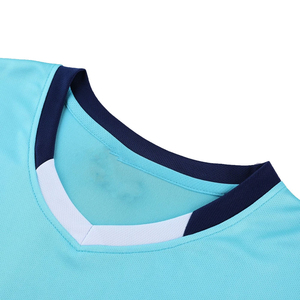 Camiseta de Fútbol para Hombre, Cuello en V, Color Turquesa, Manga Corta, Impresión Sublimada, Absorbe la Humedad, Corte Regular, para Deportes de Verano - Product Image 4