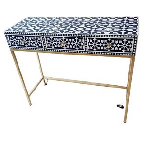 Table console en incrustation d'os artisanale Table d'entrée de luxe de designer pour salon couloir et décoration intérieure Meubles - Product Image 3