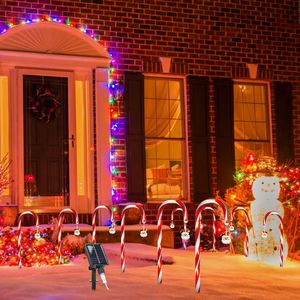 Lumières solaires de Noël en forme de canne à sucre IP44 étanches à 72 LED, 12 cannes à sucre, décorations de Noël extérieures, éclairage vacillant pour marquage de chemin - Product Image 3