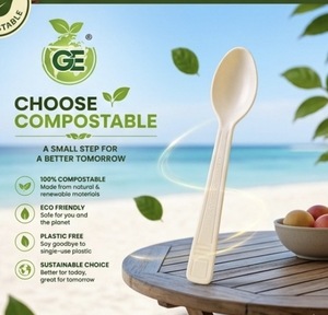 Cuillères compostables personnalisées |   Couverts jetables écologiques biodégradables pour la restauration - Product Image 3