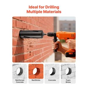 Punta diamantata per carotaggio a secco da 4 pollici di diametro, profondità di foratura 9-1/2 pollici, filettatura interna 5/8-11, 3 punte per muratura e cemento - Product Image 4