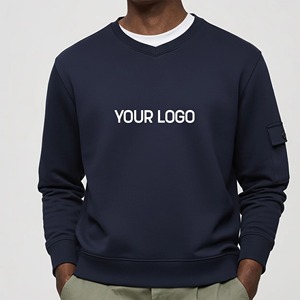 Sweat-shirt molletonné surdimensionné pour homme, personnalisé, sans capuche, couleur unie, avec fermeture éclair 1/4 et logo personnalisé, vente en gros - Product Image 1