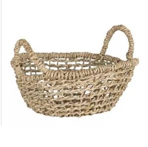 Panier de rangement tissé à la main avec deux poignées, organisateur élégant pour la lessive, les jouets, les plantes, le salon, la décoration de la maison - Product Image 6