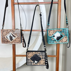 Nouveau sac bandoulière en cuir artisanal avec motif à carreaux, style western, sac à main de qualité supérieure, sac à main de créateur personnalisé - Product Image 5