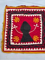 Panneau mural décoratif en tissu indien traditionnel bohème multicolore, fait main, vintage, patchwork, brodé, en coton