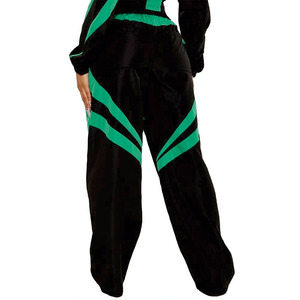 Conjunto de chándal de nailon corto para mujer, a la moda, personalizado, con chaqueta con cremallera, pantalones de pierna ancha, OEM, marca privada, sudaderas con capucha estilo streetwear, cortavientos - Product Image 6