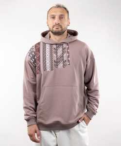 Sudadera con Capucha Negra para Hombre con Patrón Geométrico Bordado, Corte Regular, Estilo Casual, Ropa de Otoño - Product Image 5