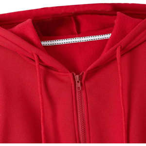 Haut court à manches longues avec logo personnalisé pour femme, broderie, molleton épais, coton décontracté, fermeture éclair, vente en gros - Product Image 3