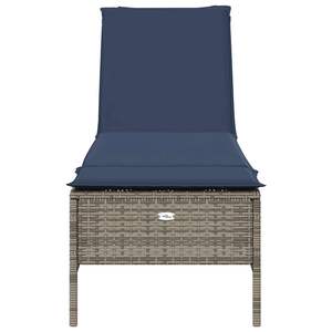 Chaise longue de patio réglable en hauteur en rotin PE gris - Product Image 4