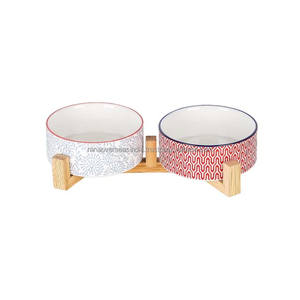 Juego de cuencos de cerámica para mascotas de último diseño con soporte de madera resistente, perfecto para las necesidades de alimentos y agua, múltiples opciones elegantes disponibles - Product Image 5
