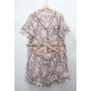 Conjuntos de Pijamas de Algodón 100% Puro, Lujosos, Elegantes, Románticos, Clásicos, Vintage, para Invierno y Verano, con Estampado a Mano, Tipo Canguro - Product Image 4