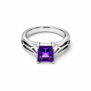 925 Sterling Silver Natural Amethyst <b>Statement</b> <b>Ring</b> February Birthstone Jewelry - Product Image 1