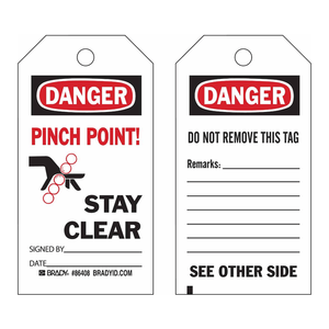 Étiquettes de prévention d'accident Brady Flexible Pinch Point Stay Clear pour les zones de sécurité industrielle - Product Image 2