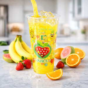 Custom Printing 22 Oz Polypropylene PP <b>Plastic</b> <b>Cup</b> Natural Tall Size for Juice made in Indonesia - Product Image 1