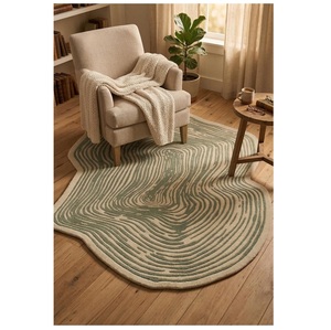 Anti-Slip Natural Woolen Area Rug Modern Abstract Design for Hotel Home Decor <b>Carpet</b> Rugs from Indian Supplier - Product Image 1