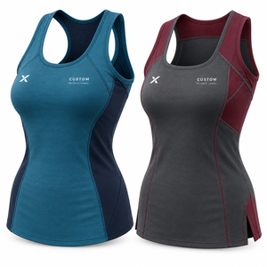 Hauts de soutien pour femmes - Bleu marine et bordeaux - Fabricant de vêtements de sport et d'extérieur - Haut ajusté pour tenue active - Product Image 3