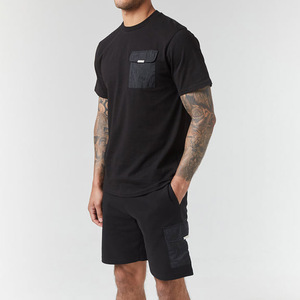 unique Summer <b>Print</b> Men's T-Shirt Shorts Set Customized Color Unique Elastic Waist Design Hip Hop <b>Stand</b> Collar-Unique - Product Image 3