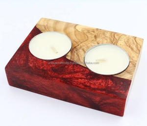Portavelas de Resina y Madera Personalizable de Lujo, Decoración Navideña para el Hogar, Linternas Artesanales Únicas Hechas a Mano en India - Product Image 5