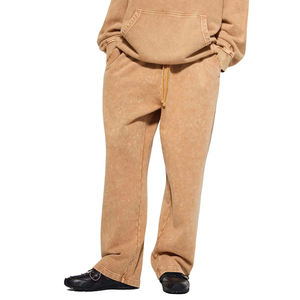 กางเกงขายาวทรงหลวมสไตล์วินเทจ ย้อมสีแบบแอซิดวอช แต่งลายพิมพ์ ตกแต่งด้วยผ้าปะติด ทรงโอเวอร์ไซส์ ผ้าฝ้าย สตรีทแวร์ สำหรับผู้ชาย - Product Image 5